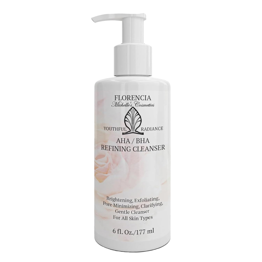 Florencia AHA/BHA Refining Cleanser bottle on a white background
