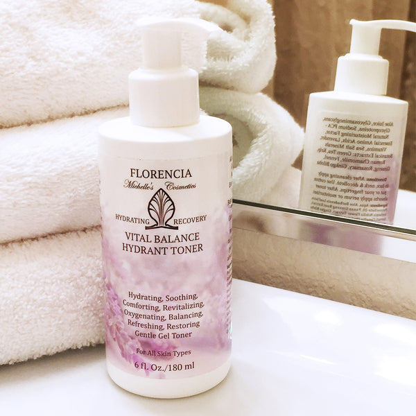 A bottle of Vital Balance Hydrant Toner.